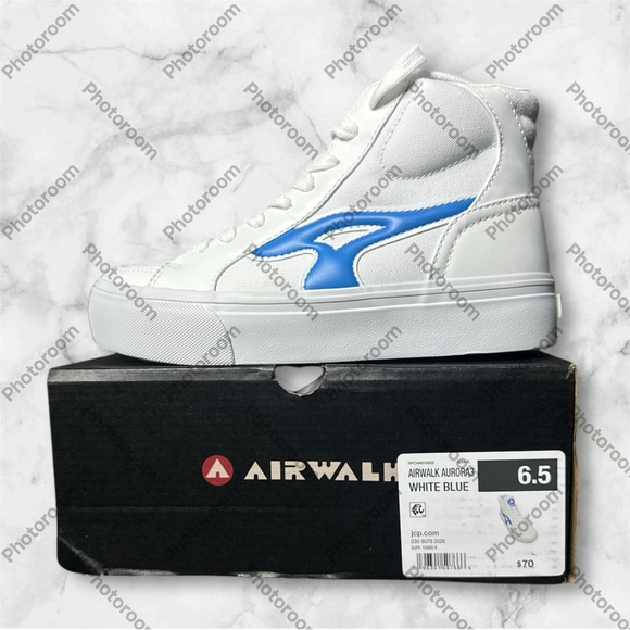 Airwalk Aurora3 White and Blue High-Top Sneakers - Picture 4 of 5